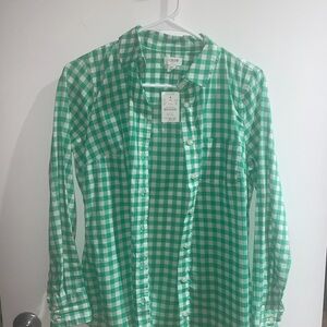 J. Crew Green Checkered Shirt